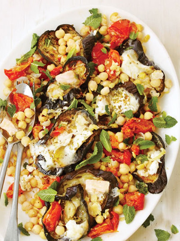 Grilled Aubergine & Goat’s Cheese Salad