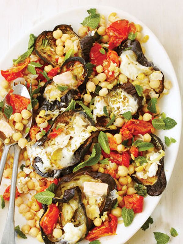 Grilled Aubergine & Goat’s Cheese Salad