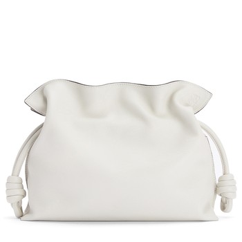 Flamenco White Leather Clutch from Loewe