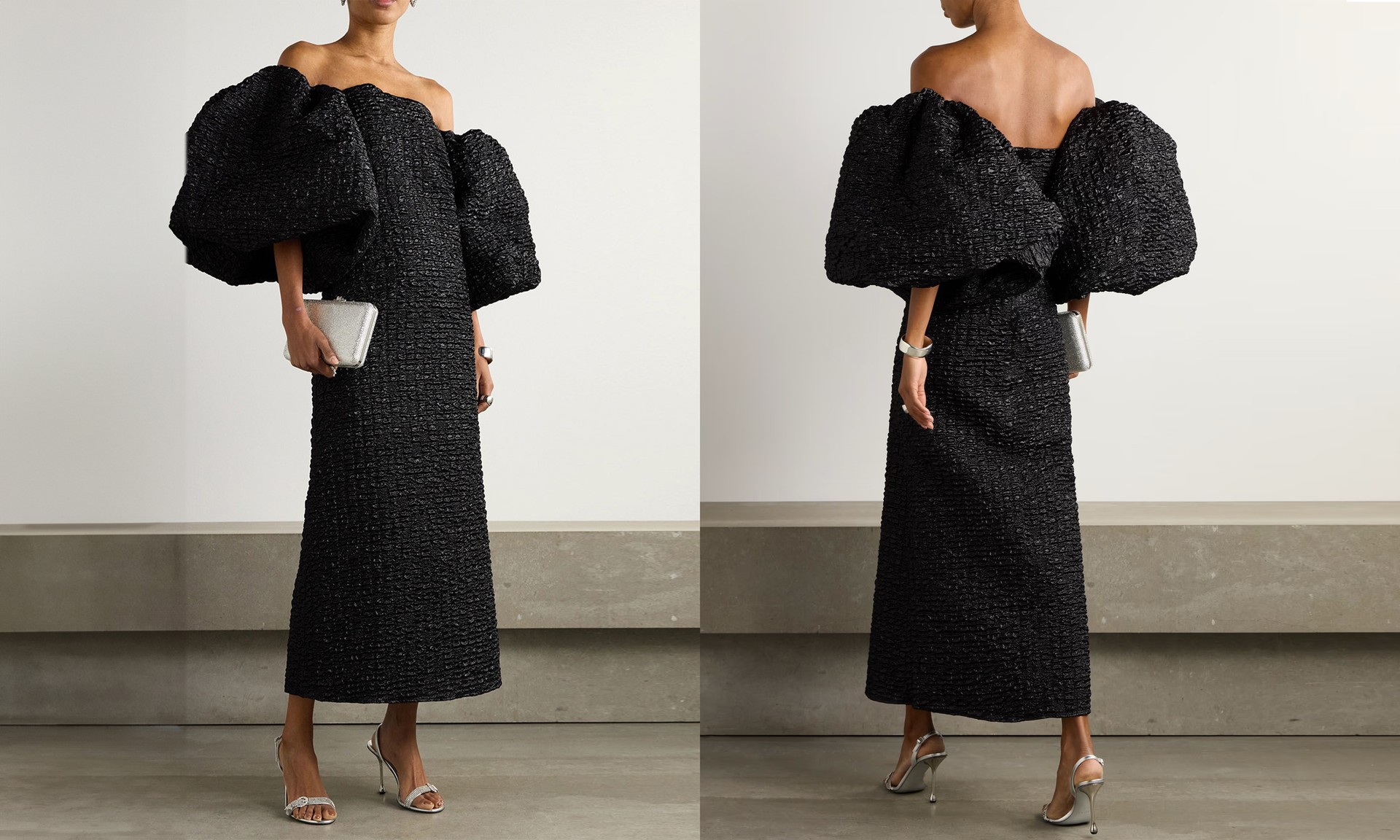 Off-The-Shoulder Metallic-Cloqué Gown from Dima Ayad