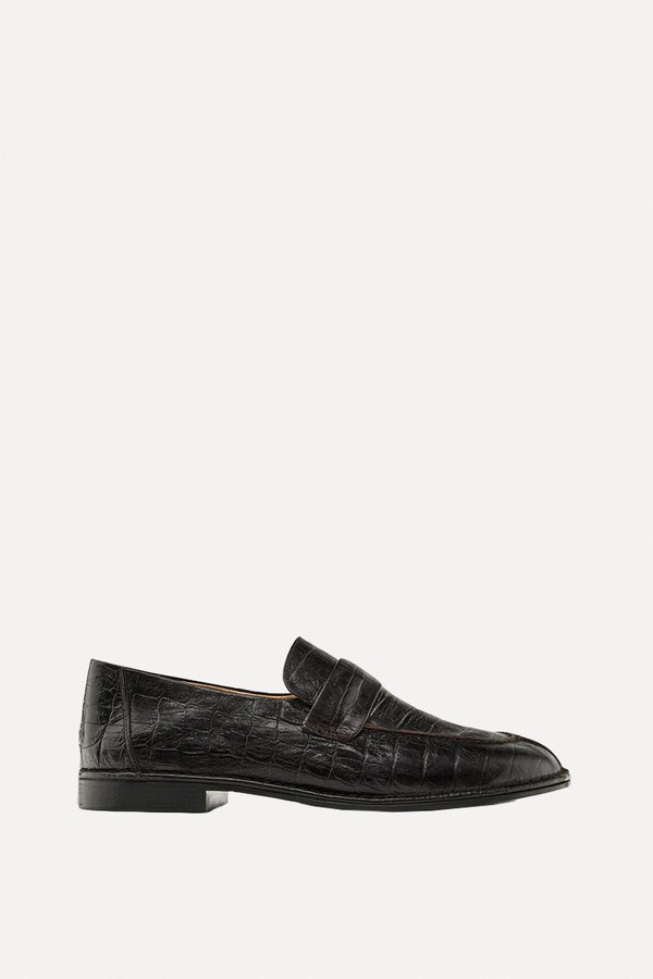 Mock Croc Embossed Loafers
