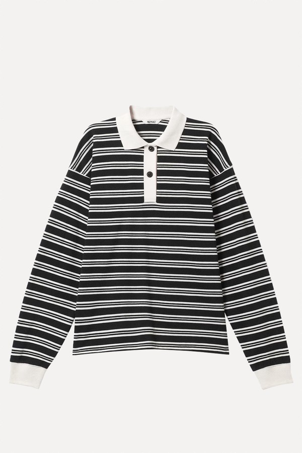 Stripe Rugby Long Sleeve Top from Monki
