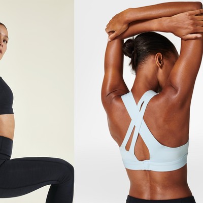 Sweaty Betty Power Medium Impact Sports Bra, Black at John Lewis & Partners