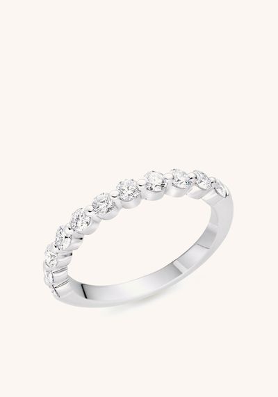 Starlit Platinum Diamond Half Eternity Ring