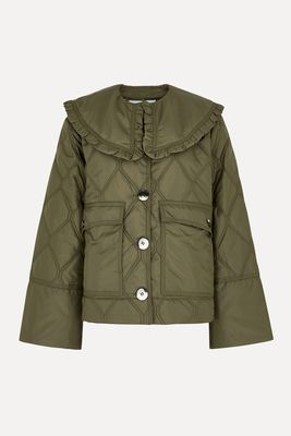 Ruffle Trimmed Quilted Shell Jacket from Ganni