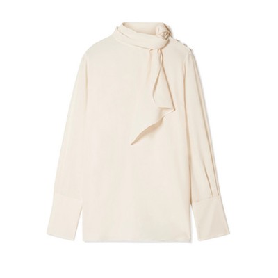 Geoff Tie-Neck Silk-Voile Blouse from Joseph