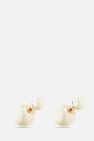 Gold-Finish Metal & White Resin Pearls from Dior Tribales Earrings
