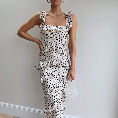 Cecile Ruffle Maxi Dress, £72 | Pretty Lavish