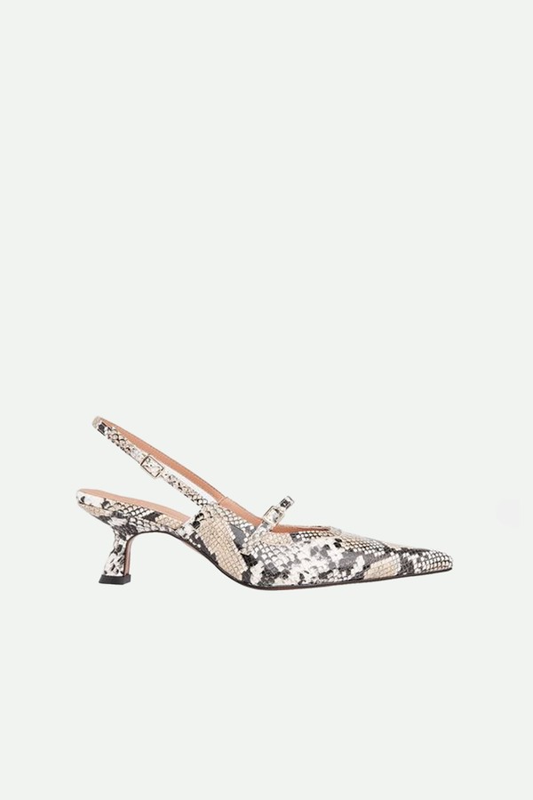 Nila Snake Slingback Heels