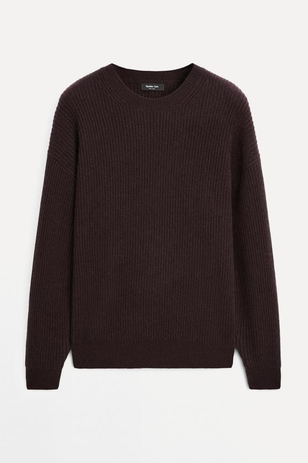  Ribbed Knit Wool & Cashmere Sweater from Massimo Dutti 