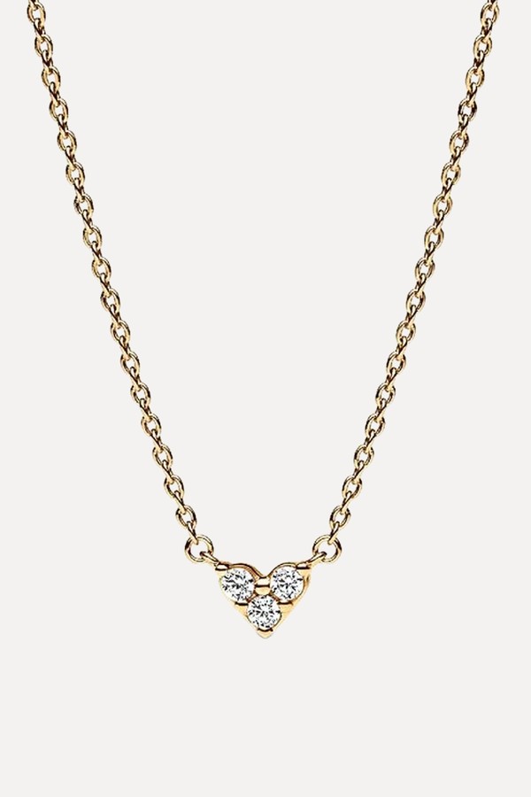 Triple Stone Heart Collier Necklace