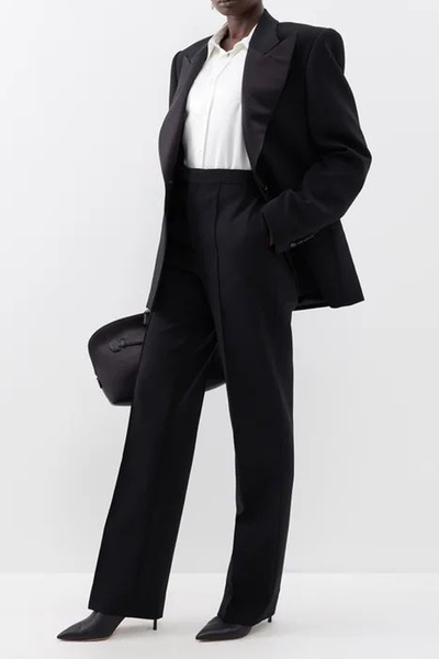 Satin-Lapel Organic Wool-Blend Tuxedo Jacket from Bite Studios