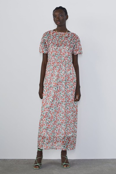 Floral Print Tulle Dress from Zara