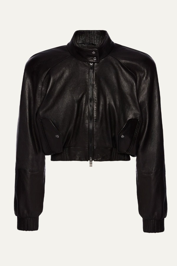 Cropped Leather Bomber Jacket from Magda Butrym