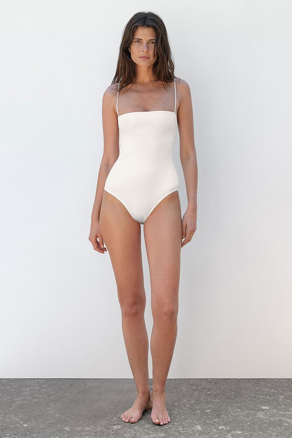 Bandeau Swimsuit With Back Detail from Massimo Dutti