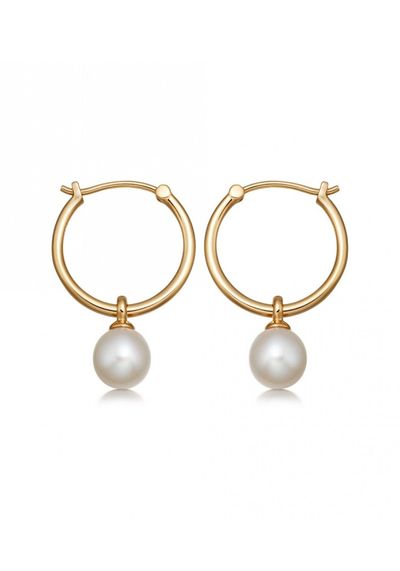 Vera Pearl Drop Hoop Earrings from Astley Clark