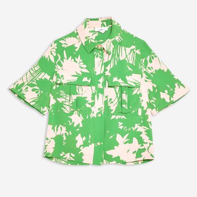Green Abstract Floral Shirt from Topshop