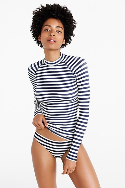 Long-Sleeve Rash Guard In Classic Stripe from J Crew