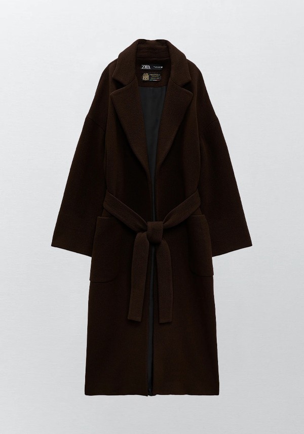 Wool Coat With Belt from Zara