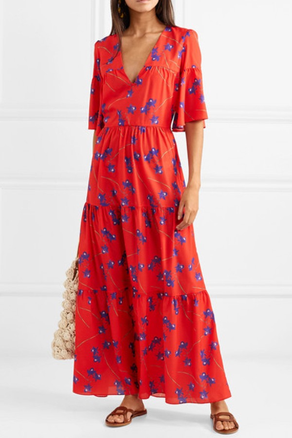 Floral-Print Crepe Maxi Dress from Borgo De Nor