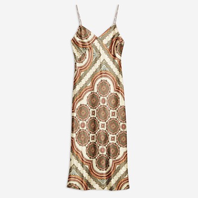 Paisley Satin Slip Dress