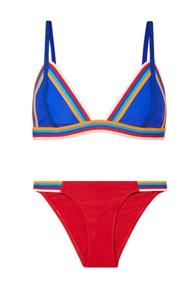 Slick Striped Triangle Bikini from Rye