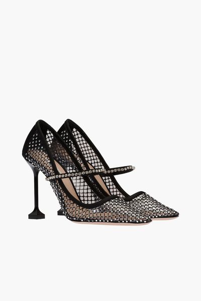 100mm Crystal Embellished Pumps from Miu Miu