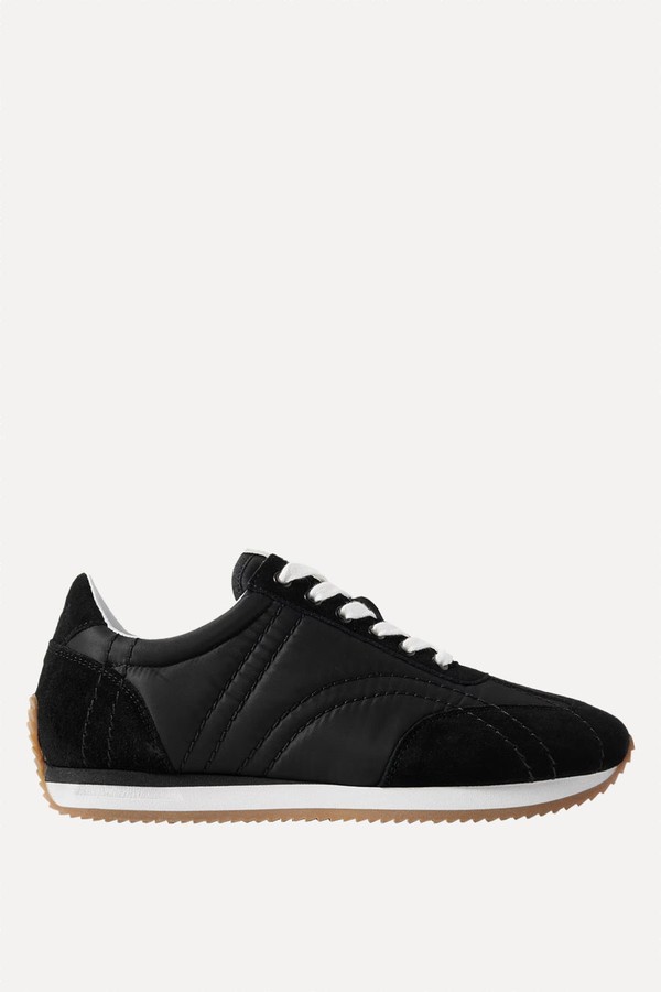 Sport Suede-Trimmed Shell Sneakers from Toteme
