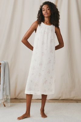 Washed-Rose Linen-Gauze Midi Nightie from The White Company