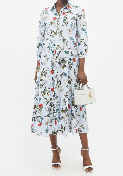 Vacation Patmos Floral Cotton-Poplin Shirt Dress from Erdem