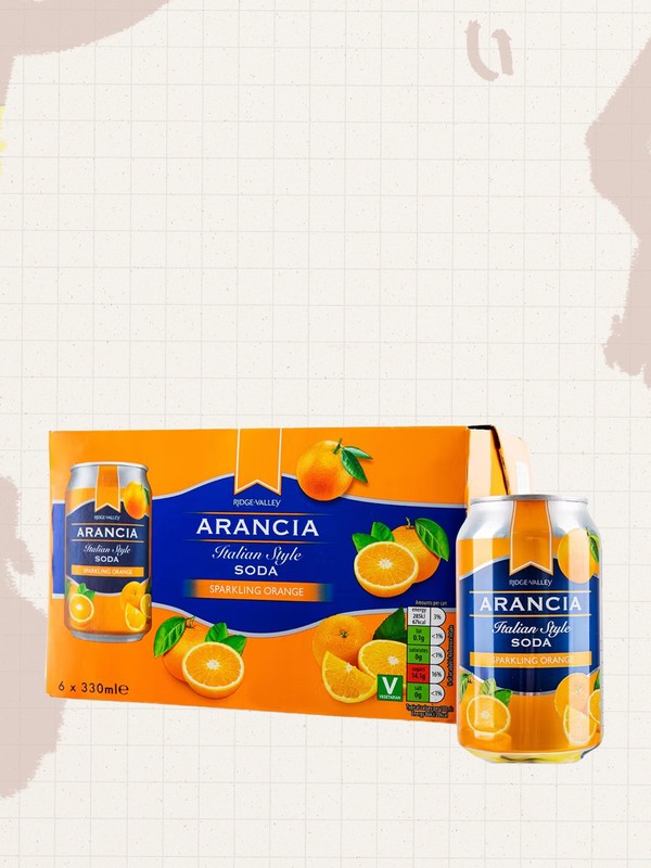 Pack Of 6 Italian Style Orange Flavoured Soda from RIDGE VALLEY