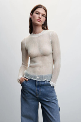 Semi-Transparent Knitted Sweater from Mango