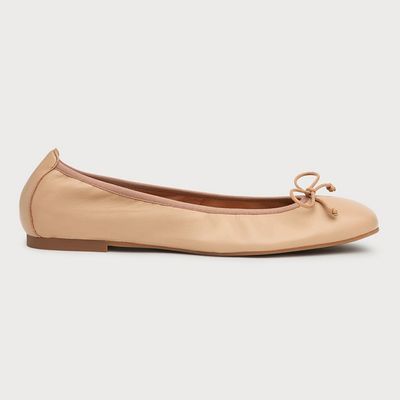 Trilly Nude Leather Ballerina Pumps from LK Bennett