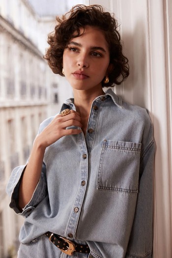 Light Indigo Relaxed Denim Shirt from Mint Velvet