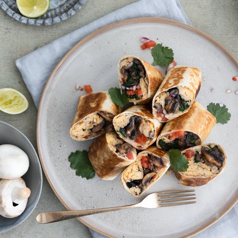 Mexican Mushroom Breakfast Burrito With Pico