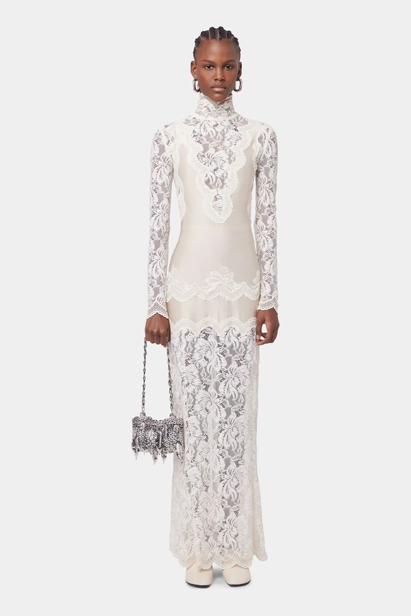 Long Dress In Lace & Jersey from Rabanne