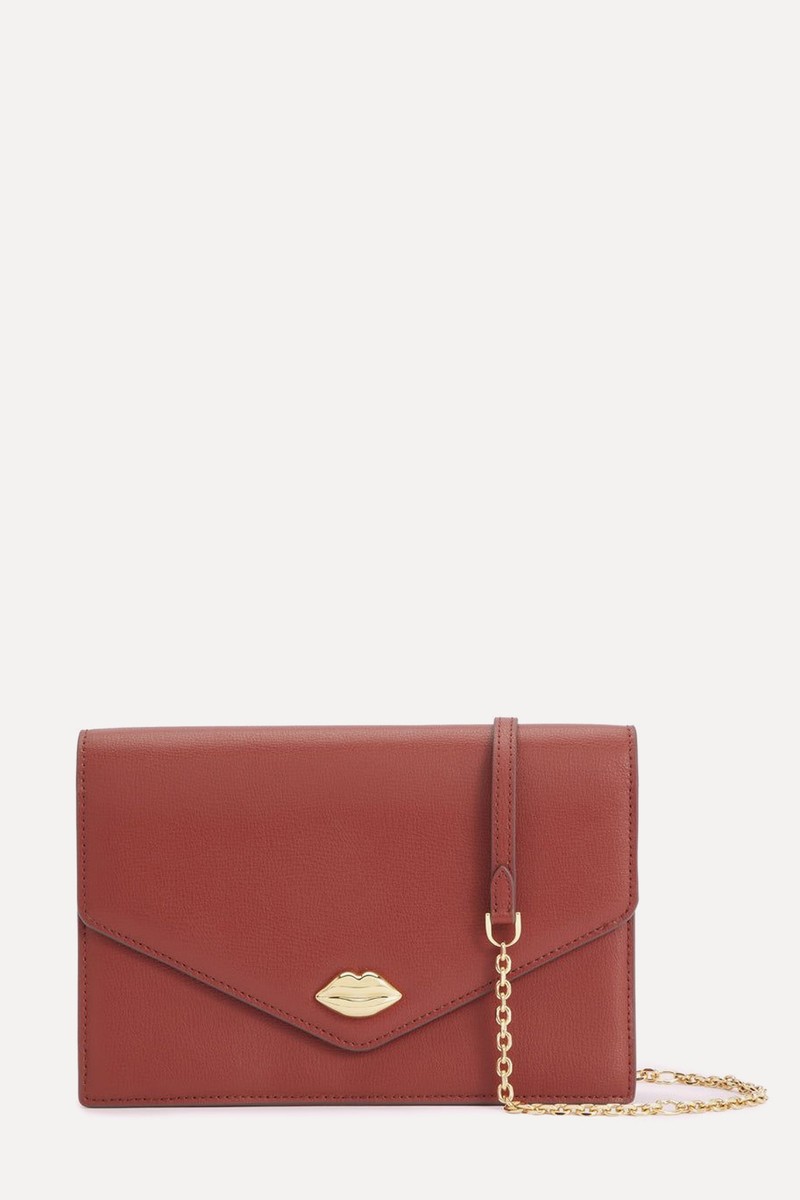 Henna Textured Leather Rudy Clutch Bag