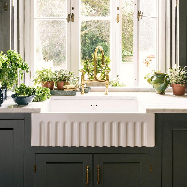 Tuscan Farmhouse Arabescato Marble Sinks from DeVOL