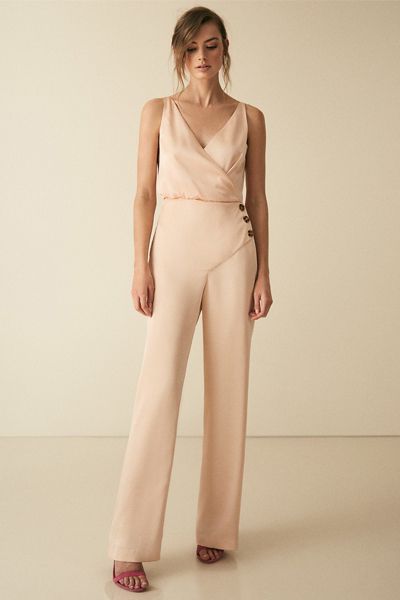 Antonia Button Detail Jumpsuit Gold