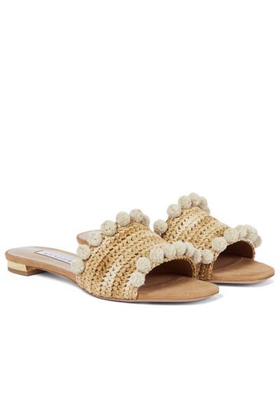 Raffia Sldies from Aquazzura