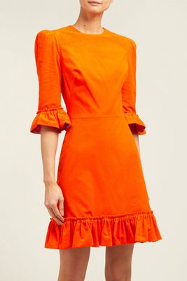 Festival Ruffle-Trimmed Cotton-Corduroy Dress from The Vampire’s Wife