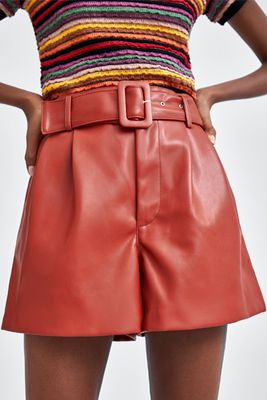 Faux Leather Bermuda Shorts from Zara