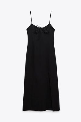 Linen Blend Midi Dress from Zara
