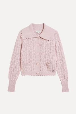 Kutrina Wool Cashmere Blend Pointelle Cardigan from Ted Baker