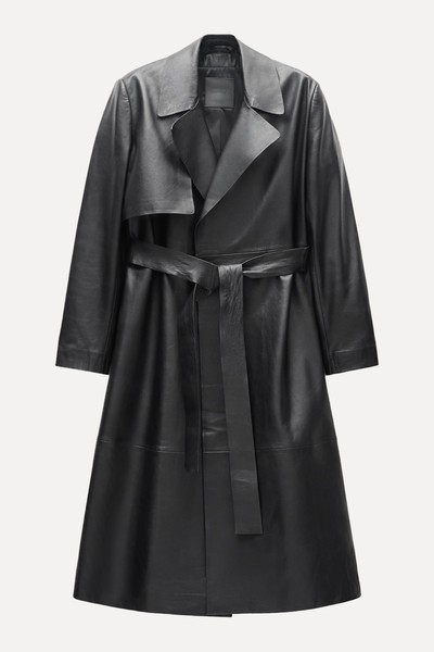 100% Leather Trench Coat With Belt from Mango