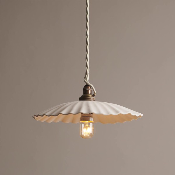 Large Narrow Pleat Porcelain Light from DeVOL