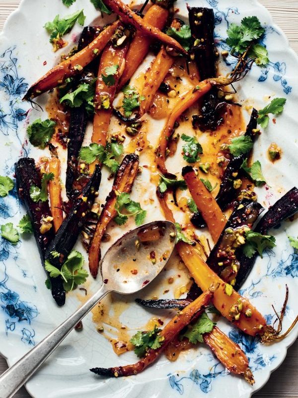 Roasted Carrots Glazed With Chilli-Mango Chutney