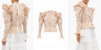 Ruffled Liberty-Print Poplin Blouse, £198 (was £660) | Matty Bovan