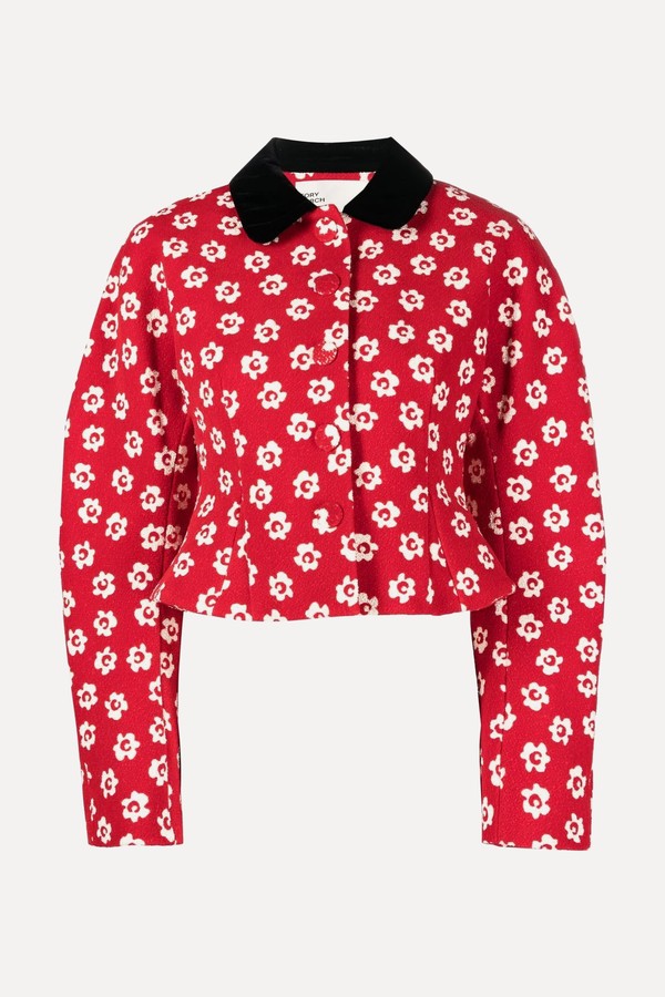 Floral Print Peplum Jacket from Tory Burch
