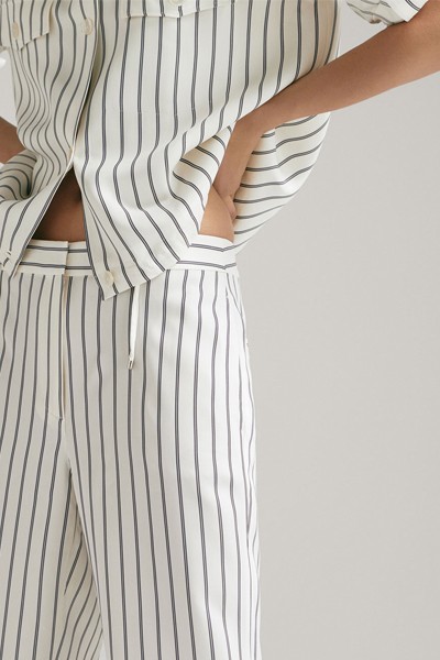 Striped Wide Leg Trousers